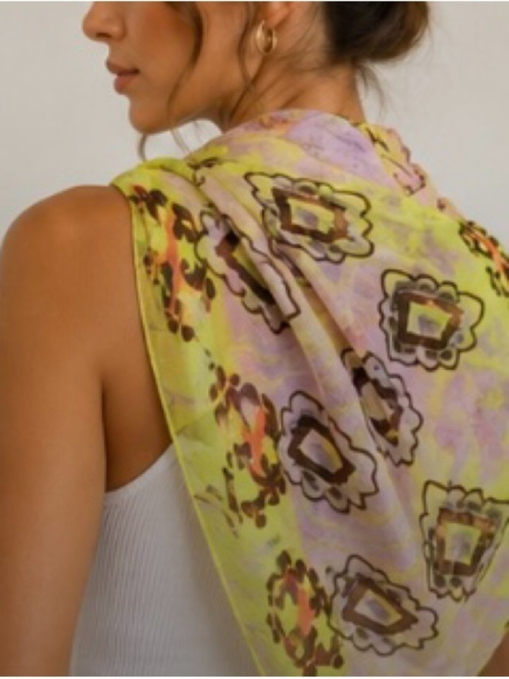 Neon Tribal Aztec Scarf Wrap Shawl Pink Yellow Boho Festival Lightweight Spring